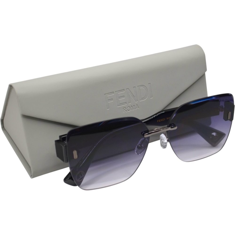 Fendi Rimless Women’s Sunglasses | Gunmetal Bridge / Black Temples | 61–16–138